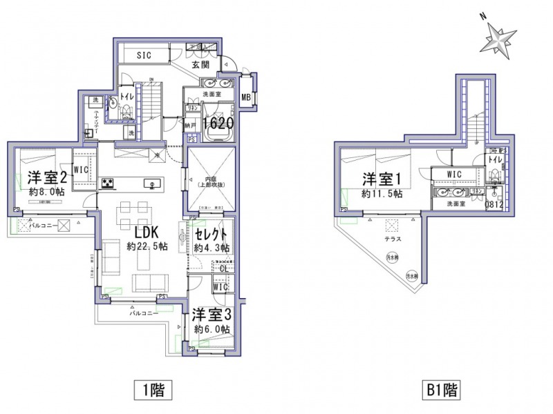 【間取り:4LDK】無料で3LDKと4LDKの間取り変更が可能です。お客様のニーズに合わせてご希望の間取りをお選びください。