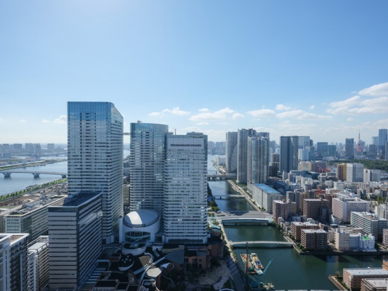 【住戸からの眺望】湾岸エリア高層階ならではの運河とビル群が共存した眺望です。晴海や勝どきの街並み一望はもちろんのこと、晴天時には、東京ゲートブリッジや東京タワーも望めます。