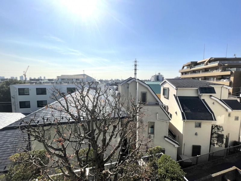【住戸からの眺望】眼下にはグリーンが広がり、低層の建物が多く開けていて抜けた眺望です。広い空も仰げる眺望です。