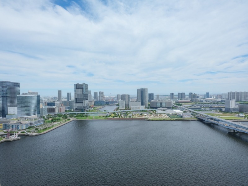 【住戸からの眺望】進化し続ける街並みに、水辺の潤いと緑を感じながら広い空を仰げる、都心のベイエリア＆タワーマンション高層階ならではの開放感と爽快感のあるパノラマビューです。