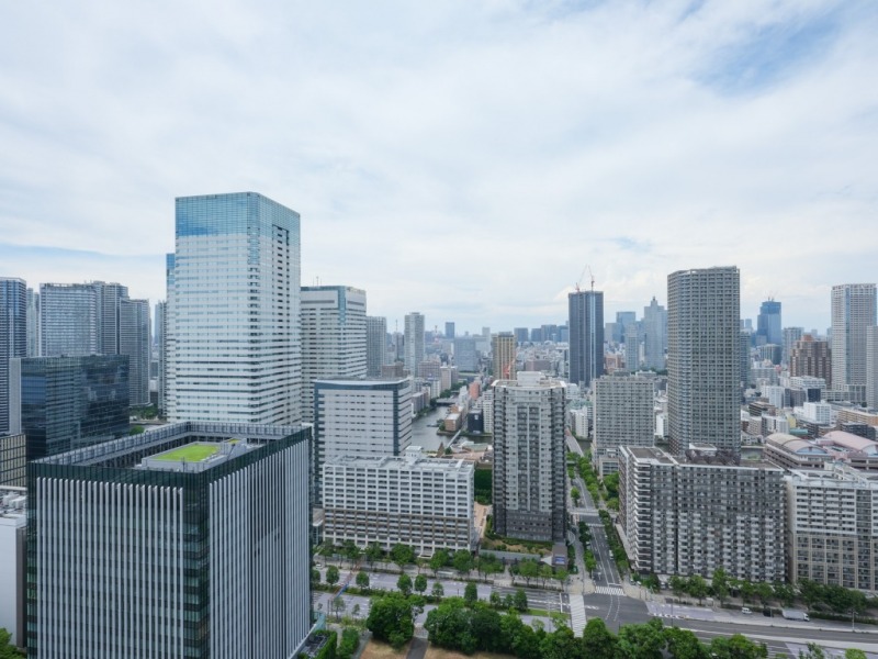 【住戸からの眺望】西側の眼下は駐車場で開放感があり抜けていて、都心部の港区方面が一望できます。晴れた日には富士山を遠望できます。