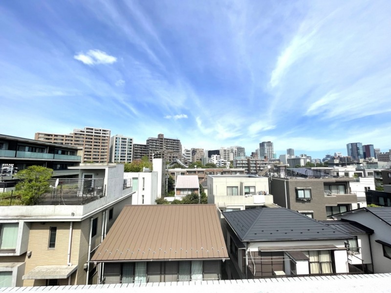 【住戸からの眺望】周辺は低層の建物が多く、抜けや開放感があり、広い空も仰げる爽快な眺望です。