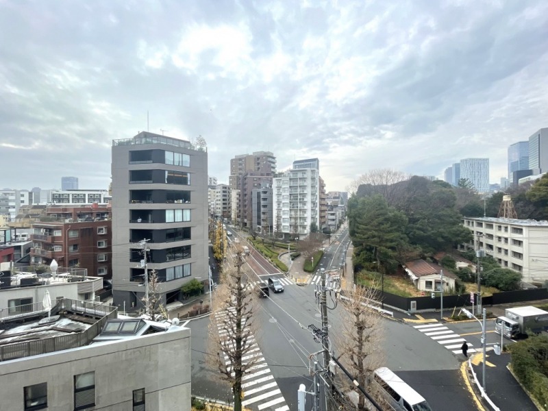 【住戸からの眺望】眼下は「東四丁目」の交差点の為、開放感があり、「常盤松御用邸」の緑に、空も広く仰げる爽快な眺望です。