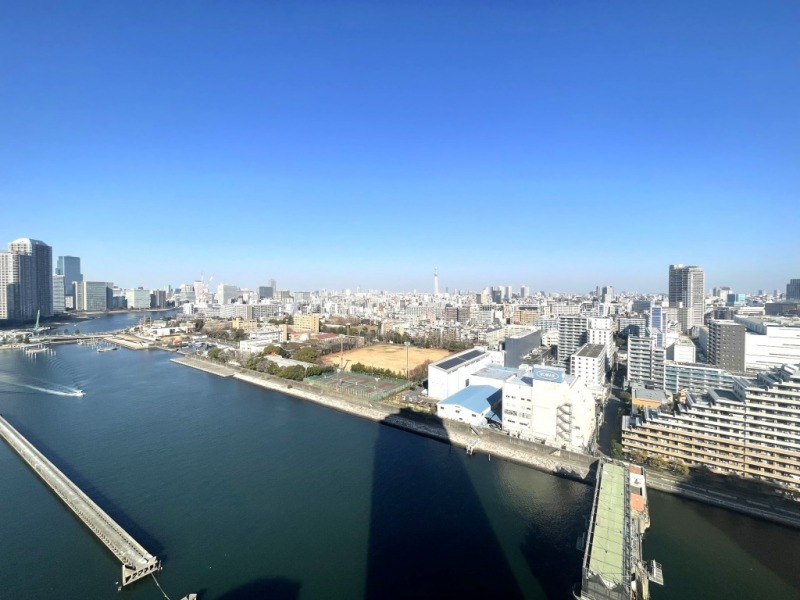 【住戸からの眺望】海洋大学のグラウンドなど越中島方面も一望できます。