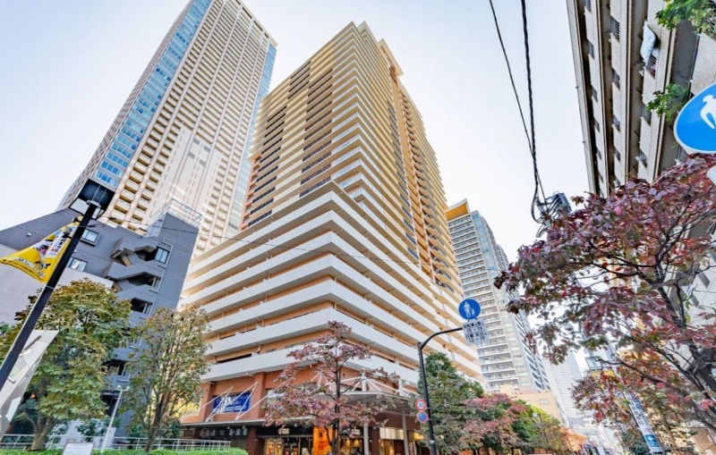 【外観】月島西中通り商店街の入口に聳える、月島のランドマークタワー的な存在で、暖色系カラーとホワイトの配色で温かみを感じる外観です。2003年8月築、大林組・青木建設施工、日本新都市の開発・ニューシティコーポレーション旧分譲の地下2階付地上32階建、総戸数356戸のビッグコミュニティタワーレジデンスです。駅直結で、雨天時も濡れずに駅へ行き来できます。「月島駅前」バス停より、「東京」駅や「亀戸」駅行きが出ていて、1本で東京駅にアクセスできて便利です。再開発が進む月島エリアの中心に位置し、利便と静穏さを兼ね備えた快適な住環境が広がります。スーパーやコンビニ、飲食店が充実し、生活利便性が非常に高いエリアです。「月島」駅周辺は、もんじゃ焼きで有名な月島ですが、もんじゃ以外の商店や飲食店もあり賑わっています。もんじゃストリートから一本外れると下町情緒溢れる街並みが広がります。「隅田川テラス」や公園も点在し、子育て家庭にも優しい周辺環境が整っています。