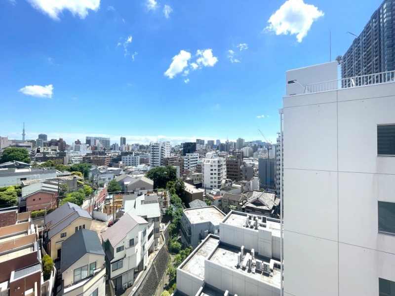 【住戸からの眺望】遠くの街まで抜けていて、空のブルーと街に点在するグリーンのコントラストが美しい眺望です。