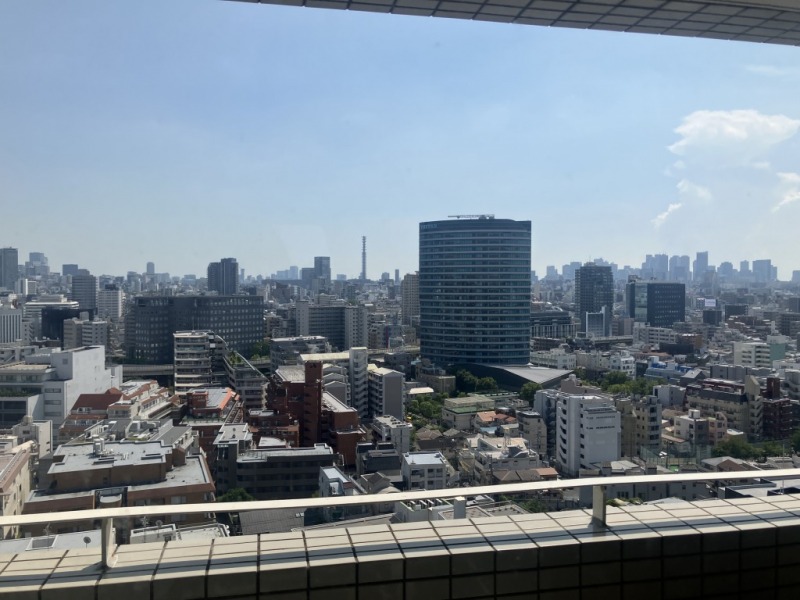 【住戸からの眺望】都会的な高層ビルが建ち並ぶ風景ながら、周辺は視線より高い建物も少なく広い空も仰げる開放感のある眺望です。