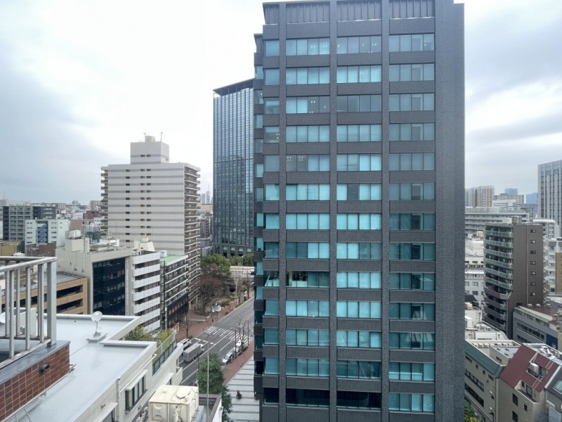 【住戸からの眺望】都会的な高層ビルが建ち並ぶ風景ですが、抜けもあり空も仰げる眺望です。