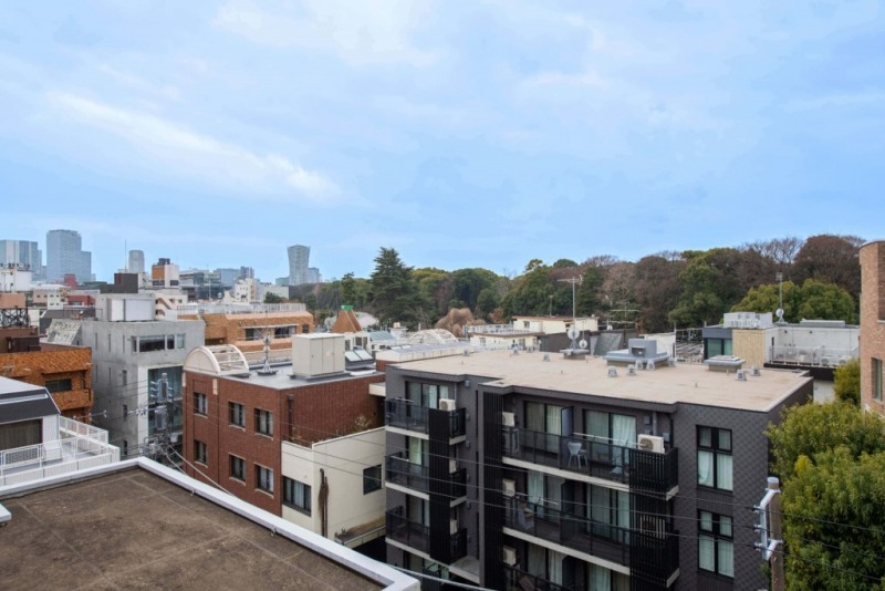 【住戸からの眺望】奥には、原宿方面の街並みと明治神宮の緑も広がり、都心に居ながら自然を感じられる住環境です。