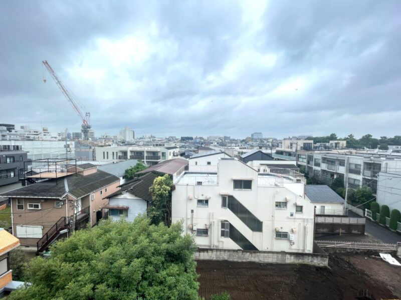 【住戸からの眺望】周辺は低層の建物も多く、遠くまで抜けて開放感もあり、緑も豊かで広い空も仰げる眺望です。