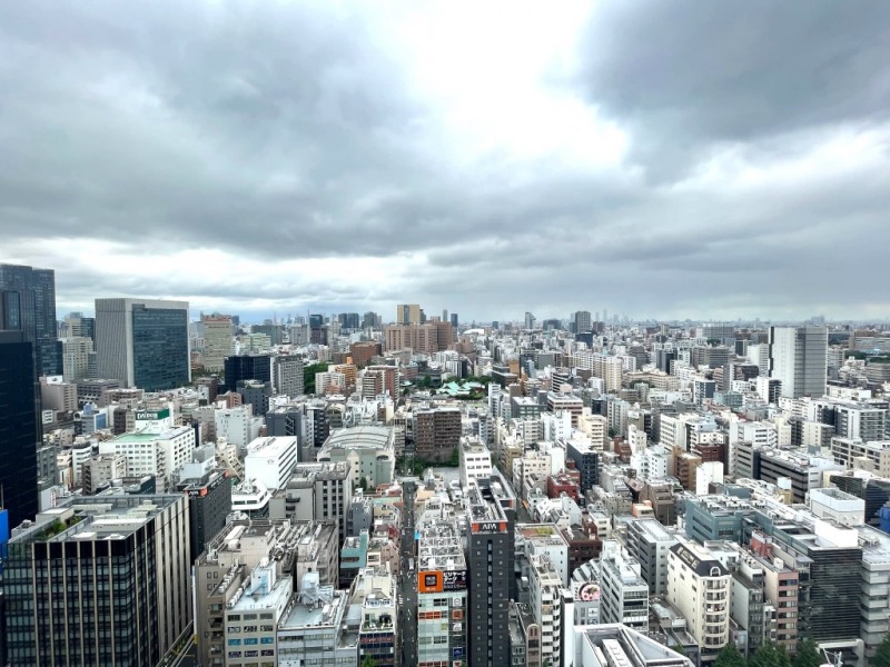 【住戸からの眺望】高層ビルが建ち並ぶ都心部の壮観な景色を手中に収めることができる存分なステータス。夜には一面に広がる都心の明かりがより一層美しい夜景を贅沢にも自邸から堪能できます。