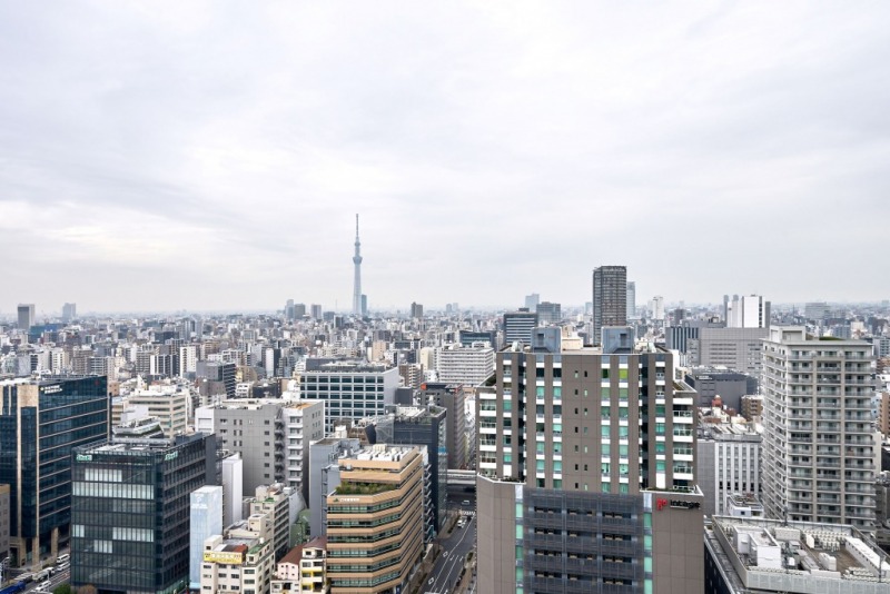 【住戸からの眺望】高層ビルが建ち並ぶ都心部の壮観な景色を手中に収めることができる存分なステータス。夜には一面に広がる都心の明かりがより一層美しい夜景を贅沢にも自邸から堪能できます。東京スカイツリーも遠望できる圧巻の眺望です。