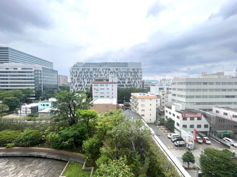 【住戸からの眺望】周辺は緑豊かで、低層の建物も多く広い空も仰げる開放感のある眺望です。