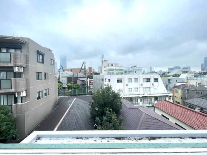 【住戸からの眺望】前面の建物まで距離が保たれているので陽光も注ぎ、周辺は低層の建物も多く開放感もあり、広い空も仰げる眺望です。
