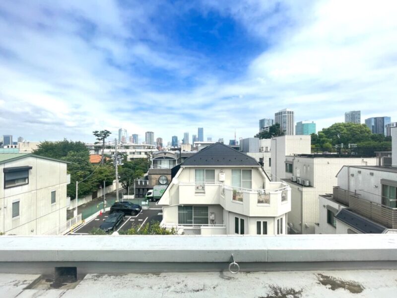 【住戸からの眺望】空も広く緑もあり、抜けた先には、麻布台ヒルズや六本木ヒルズなどの港区のランドマークが一望できます。