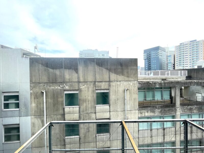 【住戸からの眺望】前面の建物まで距離が保たれているので陽光も注ぎ、高層の建物も少なく開放感もあり、広い空も仰げる眺望です。
