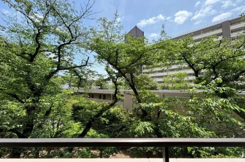 【住戸からの眺望】空のブルーと敷地内のグリーンのコントラストが美しい眺望です。