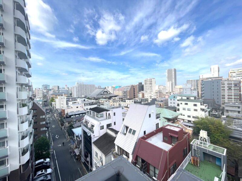 【住戸からの眺望】周辺は低層の建物も多く開放感もあり、空も広く抜けた眺望です。