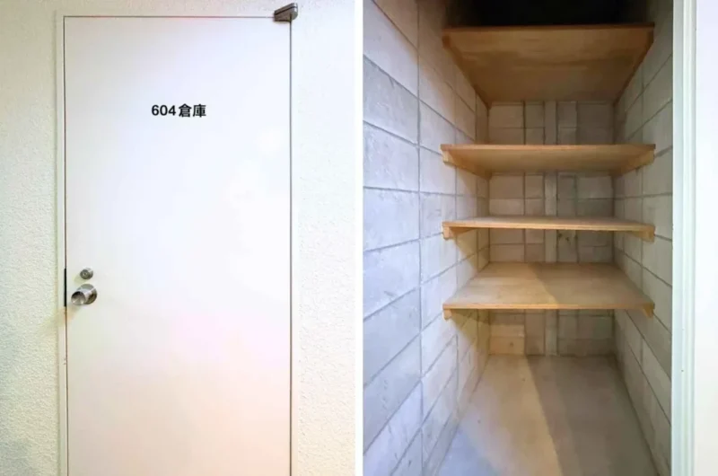 【専用トランクルーム】所有権付きの専用トランクルームもあり、室内には持ち込みにくいキャンプグッズやゴルフバッグなどアウトドアアイテムやなどを収納するのに便利です。