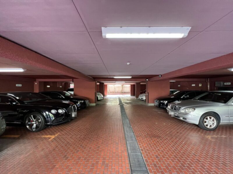 【駐車場】平置き駐車場で入出庫しやすく屋内の為、雨天時も濡れずに乗り降りでき、天候による汚れや日焼けなどからも大切なお車を守ります。